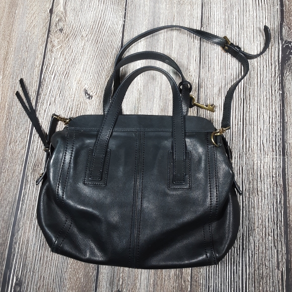 Fossil black leather bag with shoulder strap - Picture 3 of 5